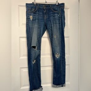 rag & bone Ripped Blue Skinny Jeans